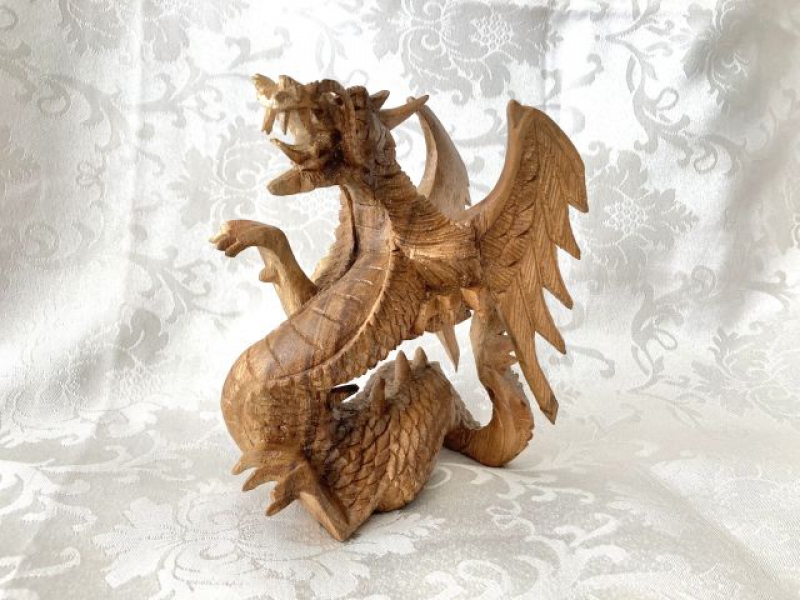 Drache mit Flügel - Holz braun